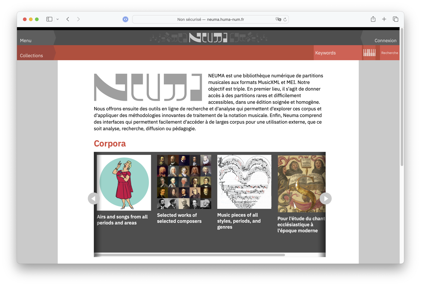 Page d'accueil Neuma
